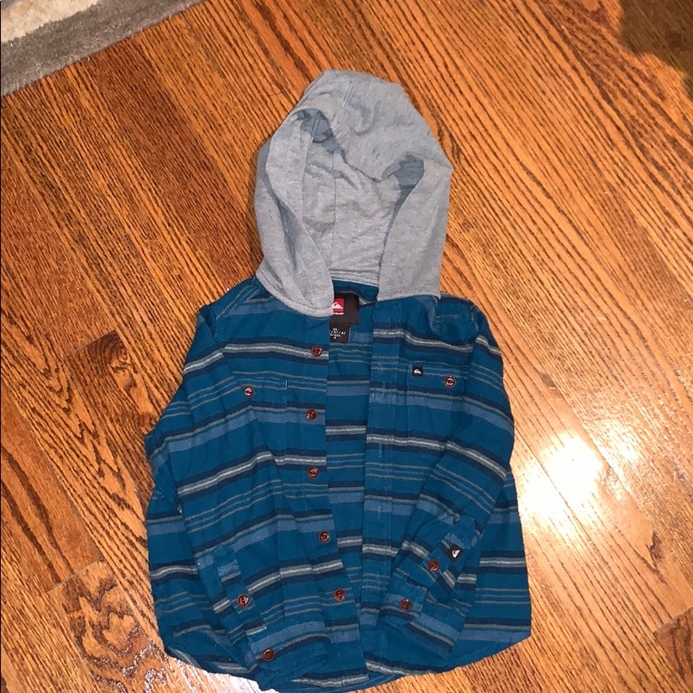 Quiksilver Long Sleeve Hooded Button Down